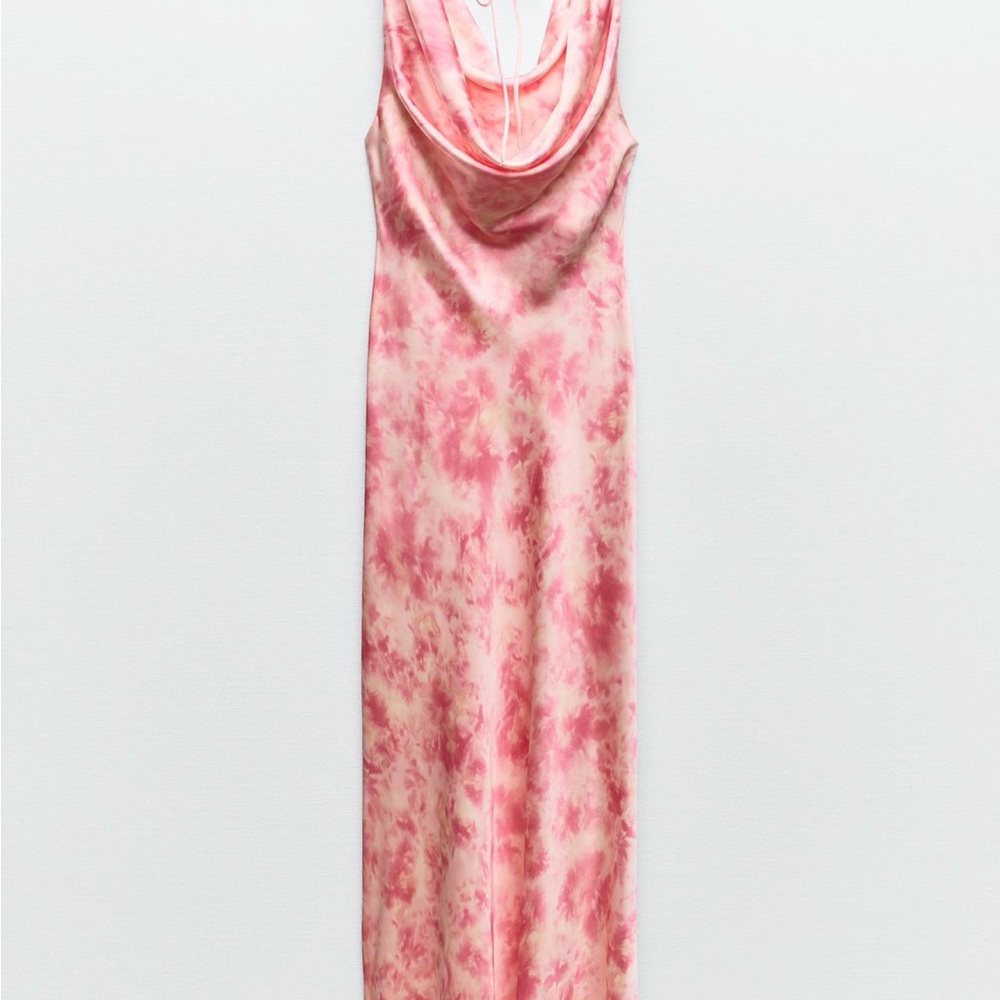 Zara Pink Tie-Dye Maxi Dress